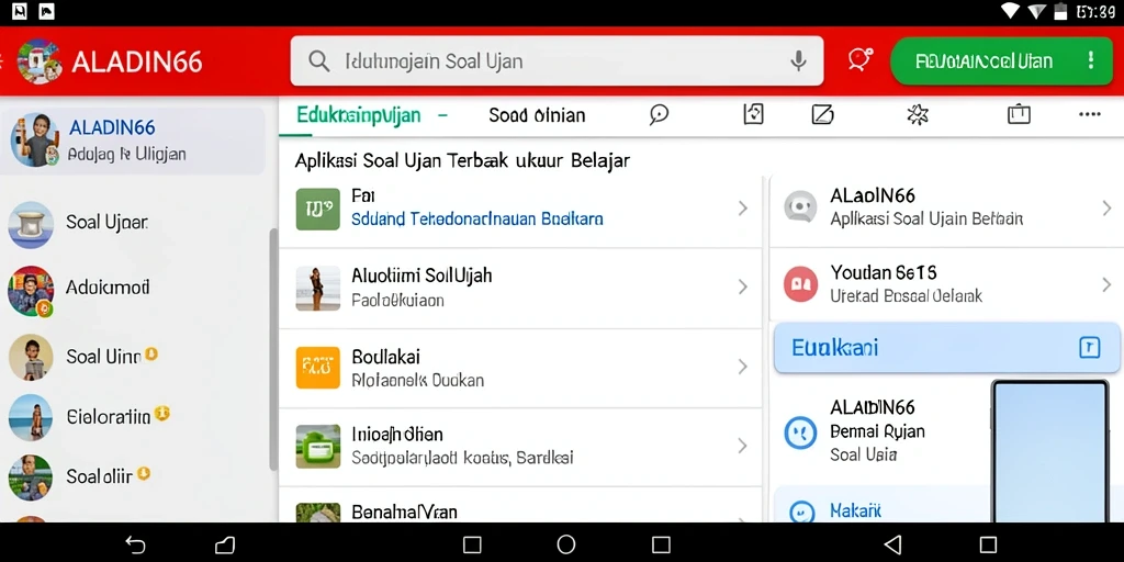 Tampilan antarmuka ALADIN66 yang menarik dan mudah digunakan untuk soal ujian.