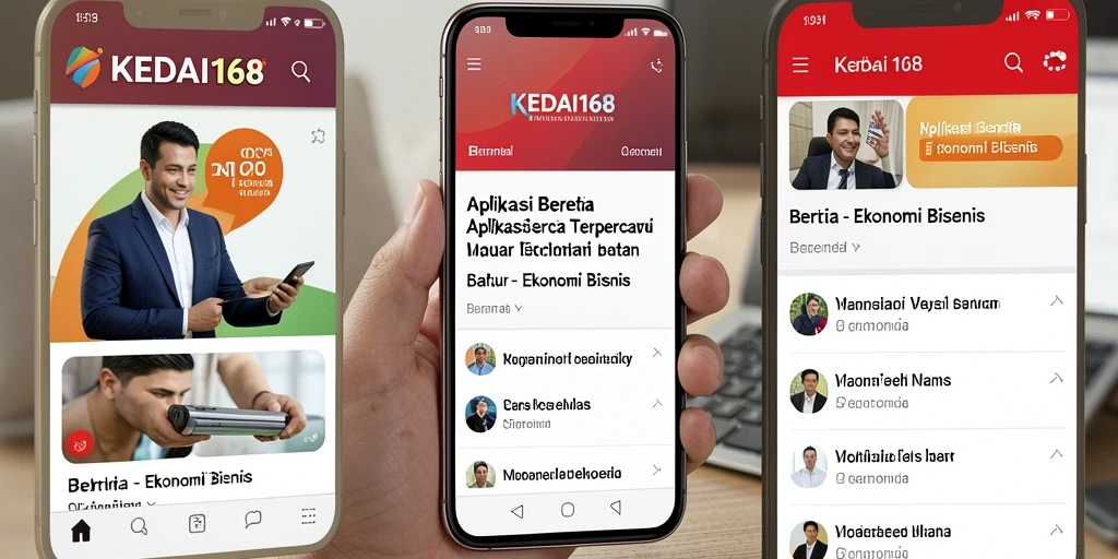 Antarmuka aplikasi KEDAI168 yang menarik dan informatif.