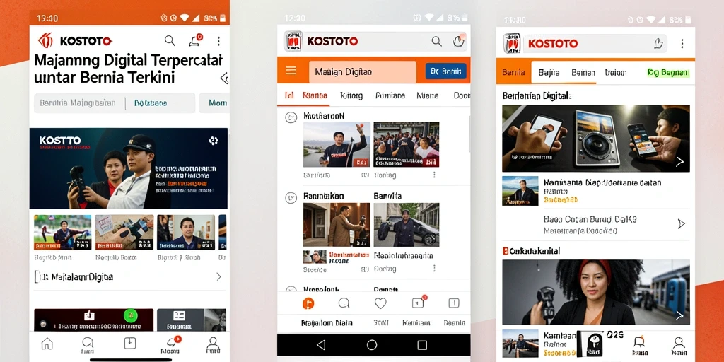 Tampilan antarmuka KOSTOTO dengan fitur Majalah Digital yang menarik.