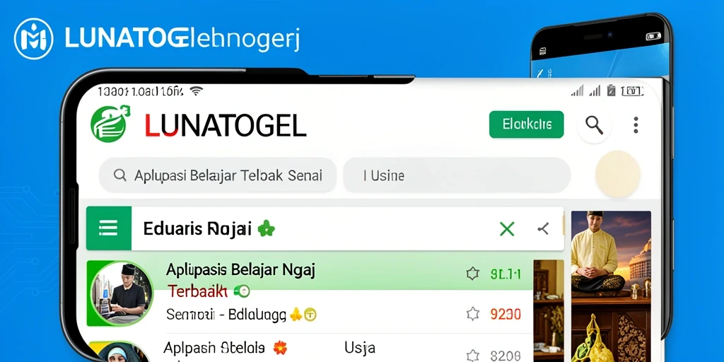 Tampilan antarmuka LUNATOGEL saat belajar ngaji.