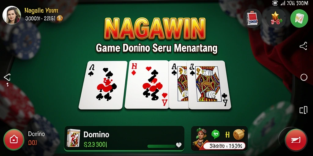Tampilan antarmuka pengguna dalam NAGAWIN yang menarik dan interaktif.
