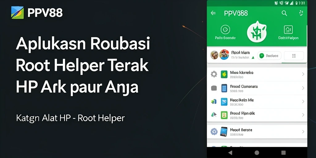 Antarmuka aplikasi PPV88 menampilkan fungsi Root Helper yang intuitif.