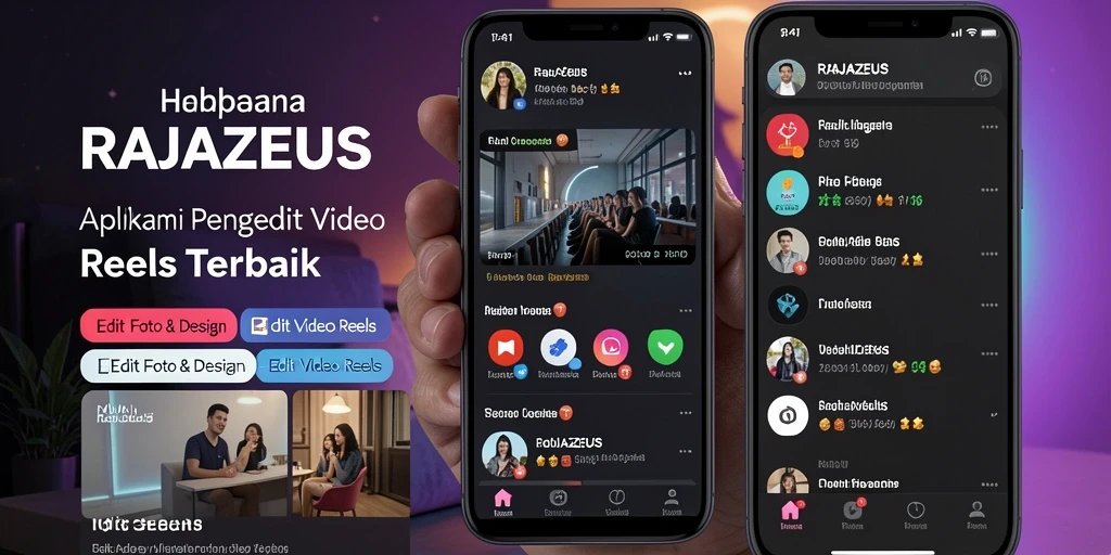 Antarmuka aplikasi RAJAZEUS untuk Edit Video Reels yang intuitif dan menarik.