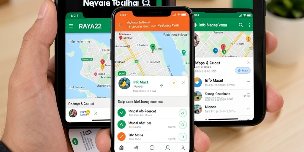 Tampilan antarmuka RAYA22 dengan informasi lalu lintas yang jelas.